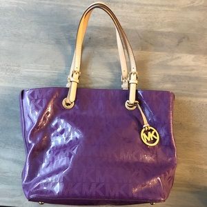 Michael Kors signature purple tote